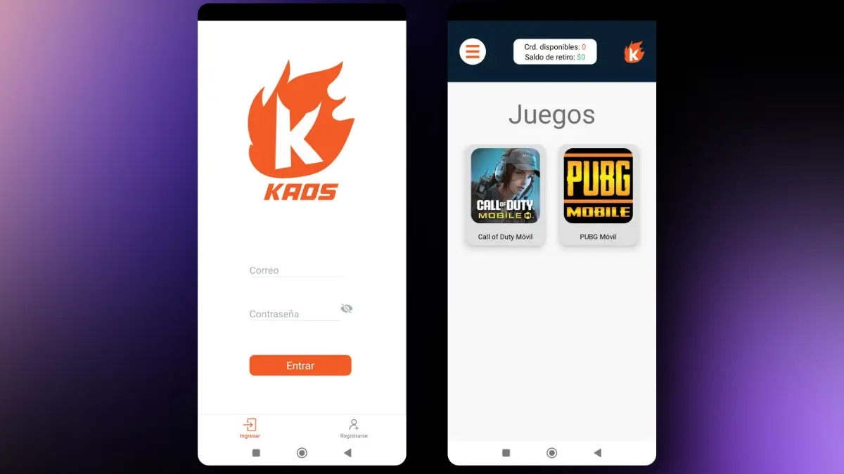 Captura de pantalla del proyecto KAOS