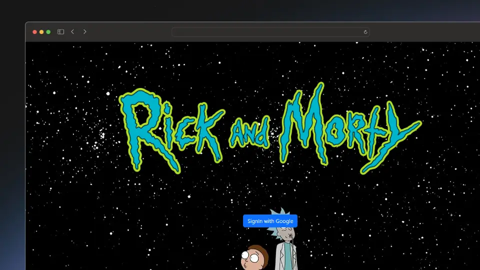 Captura de pantalla del proyecto Rick And Morthy Web